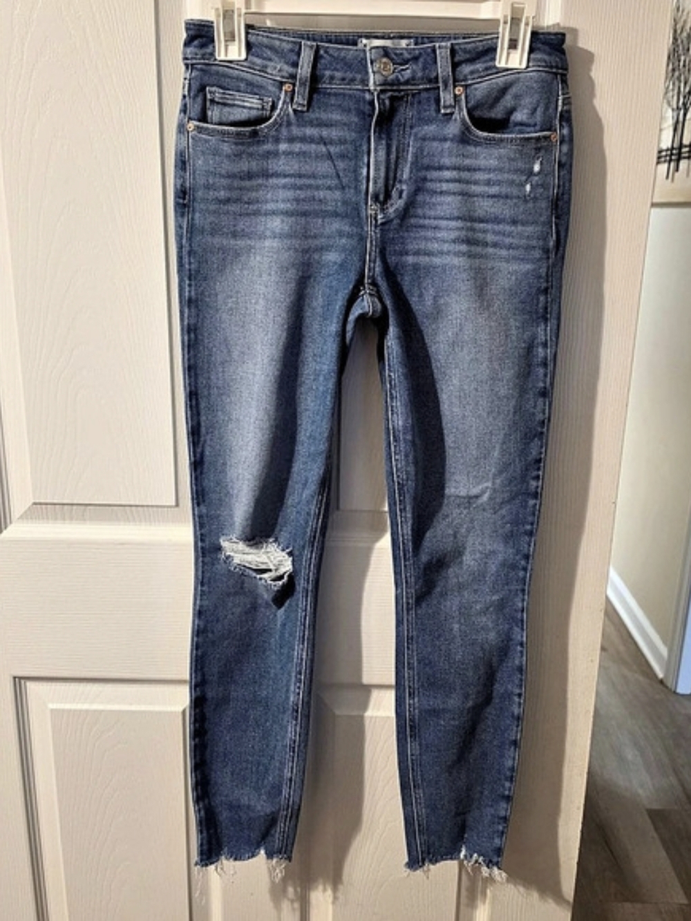 Paige Verdugo Ankle Skinny Jeans in Blue Waist 28